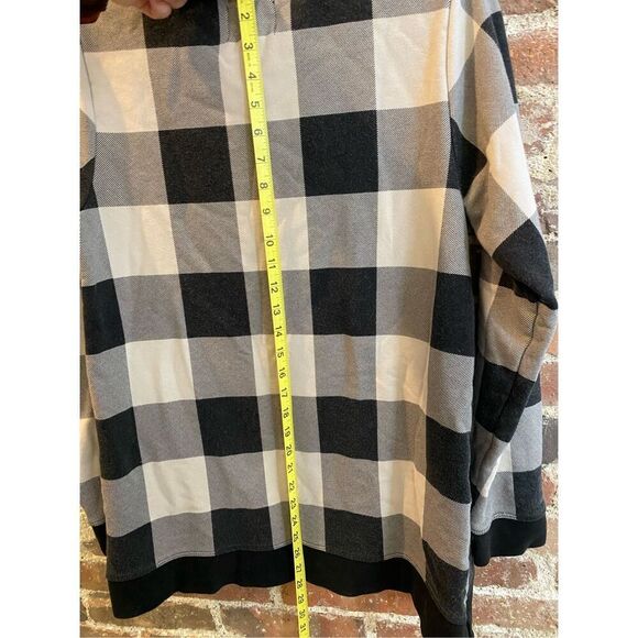 Lands’ End Serious Sweats Black/White Plaid Pullover Sweater Women’s Size M 10-1 - Picture 5 of 8